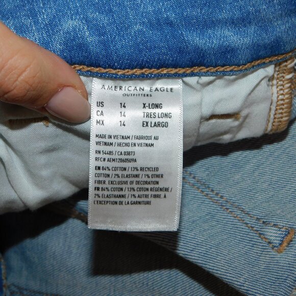 American Eagle Skinny Kick Jeans - Size 14, X-Long - Picture 3 of 3